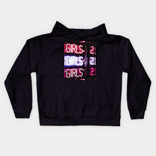 Pink neon, Girls Kids Hoodie